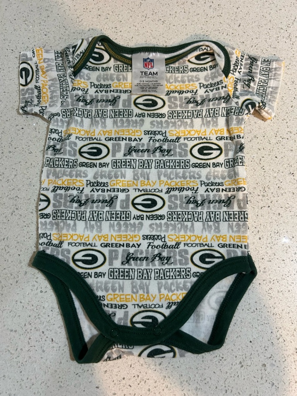 NFL Green Bay Packers Infant One-Piece Bodysuit - White, Green, Gold